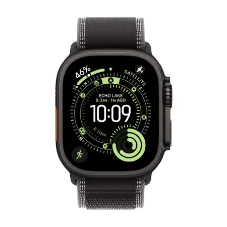 Apple Watch Series Ultra 3 49mm Black Titanium Case with Black/Charcoal Trail Loop M/L